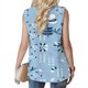 thumbnail image 2 of Gibobby chaquetas de invierno largas Chaqueta de chaleco estampada informal sin mangas con bolsillo y estampado floral sin mangas para mujer, chamarra gruesa sólida (Azul, M), 2 of 4