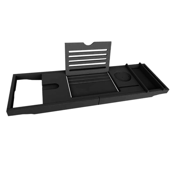Expandable Bathtub Tray Bath Tray for Tub Holds Book,Phone, Drinks,Soap Bathtub Stand Holder Shower Storage Rack Bath Organizer Rack , Black