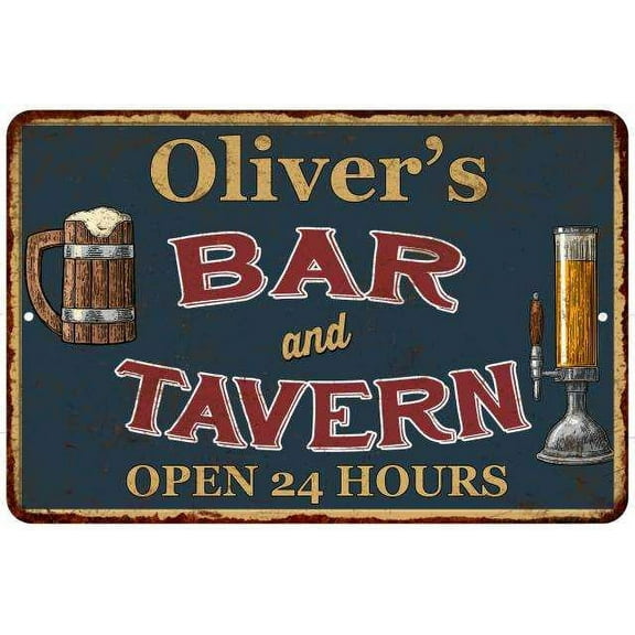Oliver's Green Bar & Tavern Rustic Sign Decor 8x12 208120047490