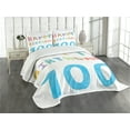 thumbnail image 3 of Ambesonne Colorful Quilted Bedspread Set 3 Pcs, Vintage Birthday, Queen Size, Multicolor, 3 of 5