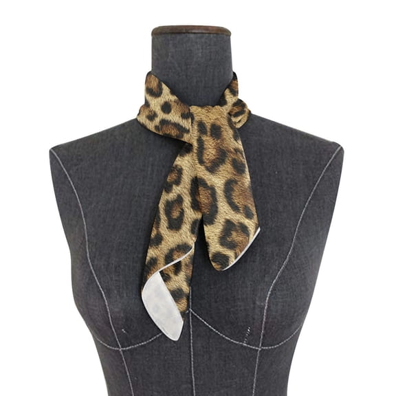Square Scarf 24x24 Inch Natural Leopard Print Silky Satin Sun Protection Neck Scarf for Women Multi-Purpose Head Wrap Bandana for Hair Bag Decoration