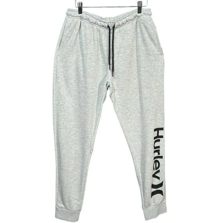 Hurley Men’s Knit French Terry Jogger Pants S (Waist 28) Gray Elastic Waist