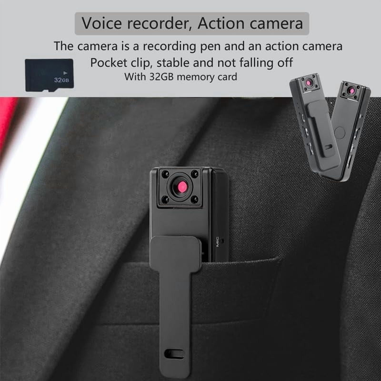 Ultra HD 2-in-1 Sports Video Recorder, 1080P Action Camera with Night Vision & 5H Battery, Clip-On Wearable Body Camera for Sports, Wide Angle Lens with Anti-Shake