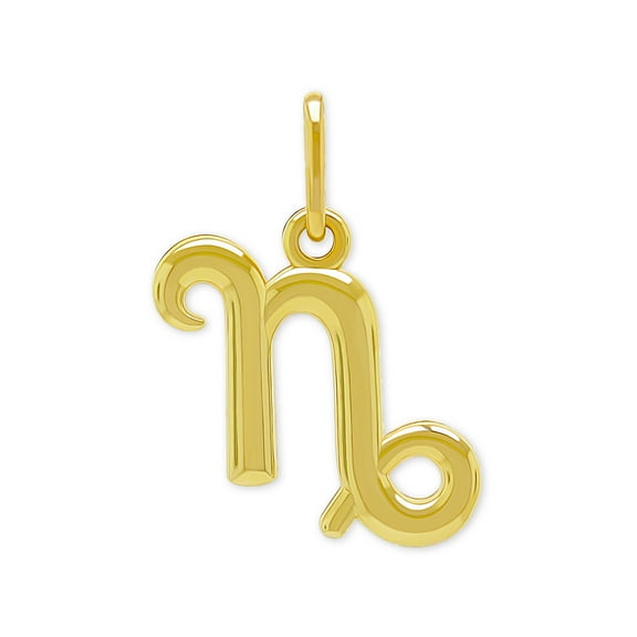 Capricorn Zodiac Charm Pendant - 10 Karat Soild Gold - Astrology Pendant - Great For Gifts - Dainty Charm - Great For Layering