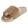 thumbnail image 3 of Static Footwear  Dazzling-01S Open Toe Jeweled Rhinostone Slide Flip Flops Flat Sandal Slippers, 3 of 4