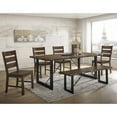 thumbnail image 5 of Furniture of America Jared Industrial Wood Dining Bench, Walnut, 5 of 6