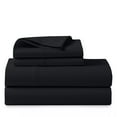 thumbnail image 2 of 1200 Thread Count Twin Size Deep Pocket Solid Cotton Sheet Set (Twin, Black), 2 of 4