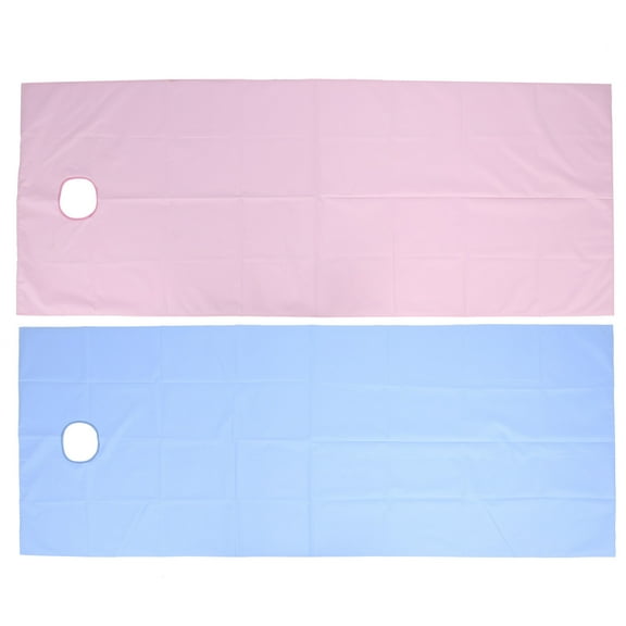 2pcs Beauty Salon Bed Sheet, Skin‑friendly Waterproof Oil Proof Massage Bed Cover with Face Breath Hole Massage Couch Cover Bed Sheet Beauty Bedsheet for Spa Beauty Salon Home[Blue]