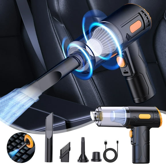 XWSHYW Handheld Car Vacuum Cleaner, Mini Portable Vacuum with 3500Pa Suction, Usb Powered, Includes 2-In-1 Nozzle & Brush, Compact & Lightweight, Ideal for Car & Home, Easy Storage, 1200Mah Battery