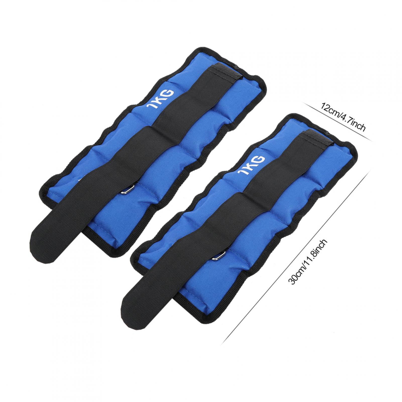 LAZIOEGR 2Pcs 2.2 lbs / 1KG Adjustable Leg Ankle Wrist Sandbag Weights Strap Strength Training Equipment for Gym Fitness Yoga Running