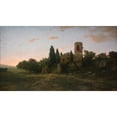 thumbnail image 2 of Modest Urgell 14x10 Gold Ornate Wood Frame and Double Matted Museum Art Print Titled - The Bell for Prayer (circa 1876), 2 of 4
