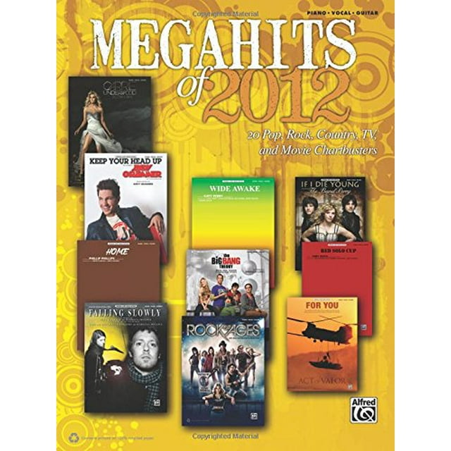 Megahits of 2012: Piano/vocal/guitare