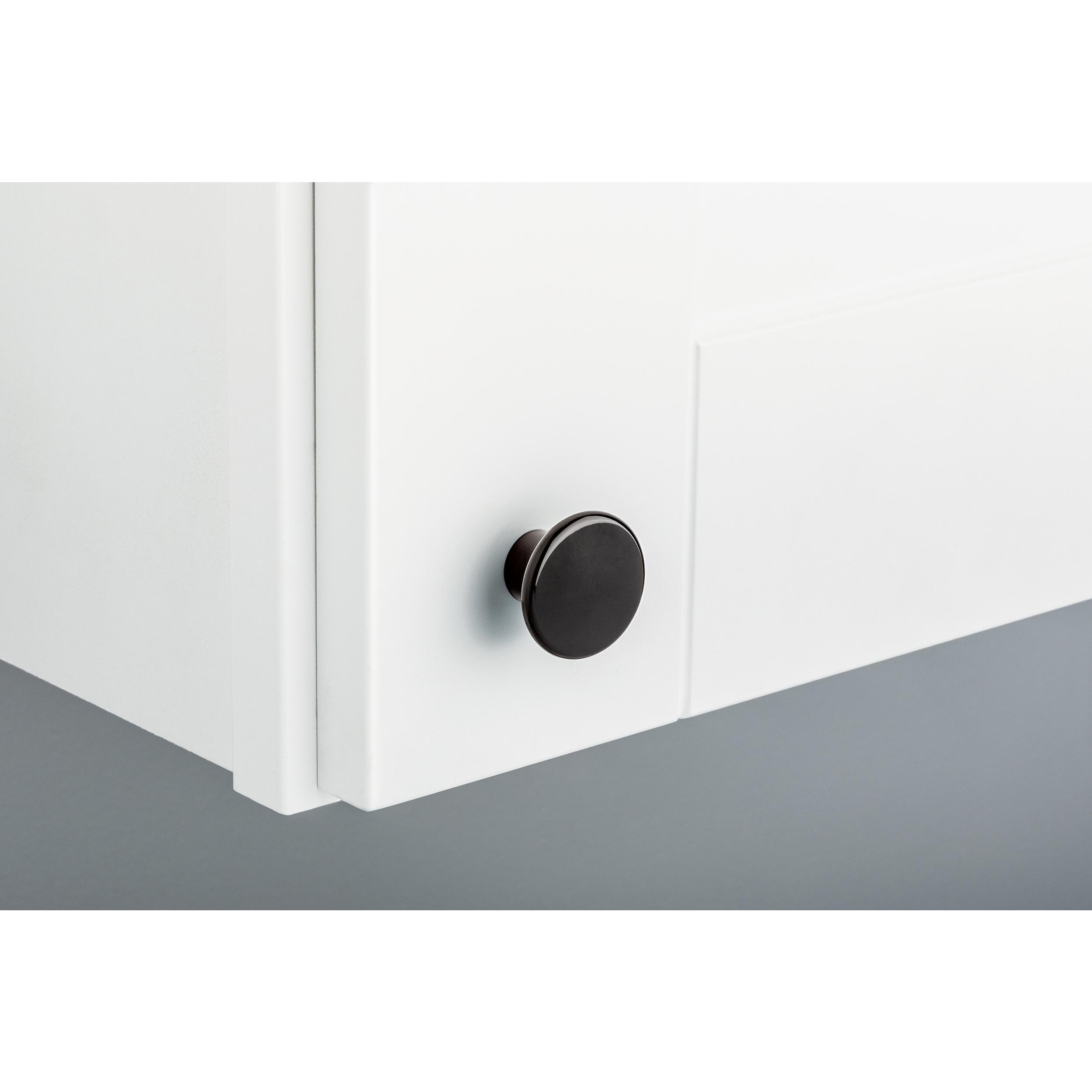 (2 pack) Mainstays 1-1/4 in. (32 mm) Black Plastic Round Cabinet Knob (2-Pack)