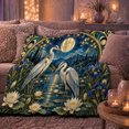 thumbnail image 6 of Mystical Moonlit Herons Water Lilies Fantasy Art, Peaceful Mountain Lake Scene, Warm Flannel Blanket for Cabin and Lodge, Outdoor Lovers Camping Gift, Fantasy Home Decor, 6 of 9