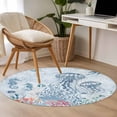 thumbnail image 4 of Round Rugs 3.3Ft, Blue Jellyfish Coastal Round Area Rug Washable Indoor Throw Carpet, Beach Nautical Ocean Coral Seahorse Soft Non Slip Circle Rug for Laundry Room Patio Home Decor Aesthetic, 4 of 8
