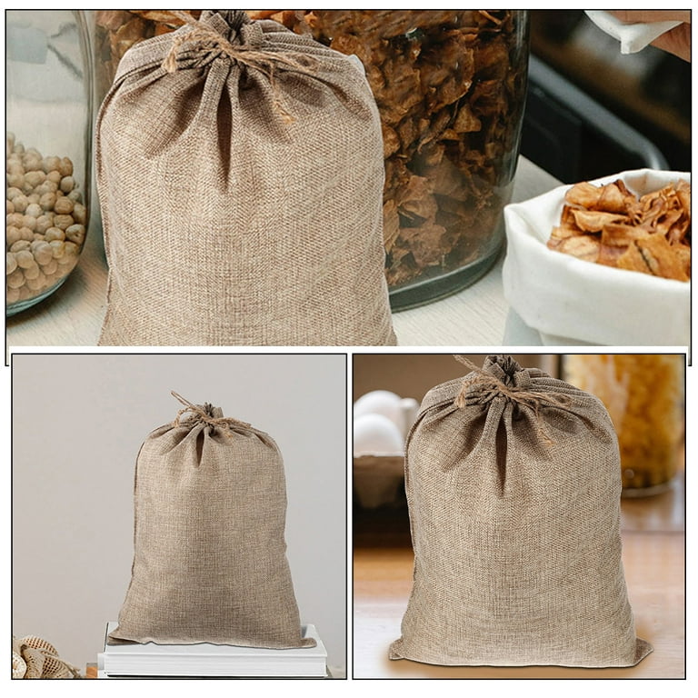 8 Pcs Burlap Drawstring Pocket Burlap Bags Drawstring Pouch Convenient Vegetable Bag Storage Produce Bags Burlap Sack Walmart