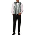 thumbnail image 2 of Chaleco de Negocios INSPIRE CHIC para Hombre, Corte Slim Fit, Cuello en V, Sin Mangas, Estampado a Rayas, Color Negro, 2 of 5