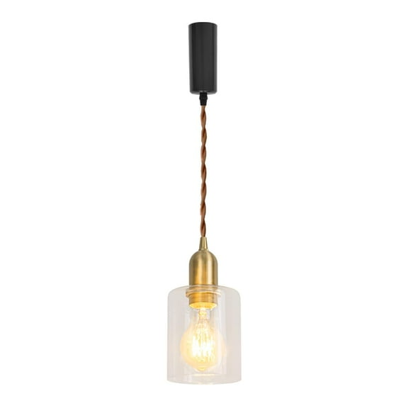 KAYYELAMP Clear Glass Brass Base Modern Track Lamp Adjusted Cable H-Type Track Pendant Lighting for Kitchen Stairs(No Bulb, Track)