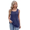 thumbnail image 2 of Womens Loose Fit Casual Flowy Tank Tops Sleeveless Summer Tops Navy blue L, 2 of 9