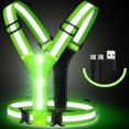 thumbnail image 1 of LED Reflective Vest for Night Running, USB Rechargeable Reflective Equipment for Running, High Visibility Luminous Adjustable Vest for Runners, Cyclis, 1 of 5