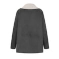 thumbnail image 4 of Sherpa Fleece Long Trench Coat for Women Winter Warm Notch Lapel Collar Double Breasted Overcoat Jacket Mid-length (XX-Large, Dark Gray), 4 of 6