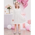 thumbnail image 4 of Arshiner Toddler Girls Tutu Dress Long Sleeve Fall Winter Button Front Party Tulle Dresses, 4 of 6