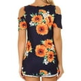 thumbnail image 4 of WISEFIN Womens Off-The-Shoulder Short Sleeve Floral Print Casual T-Shirt Blouse Tops, 4 of 4