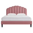 thumbnail image 4 of Modway Daisy Performance Velvet Queen Platform Bed in Dusty Rose, 4 of 10