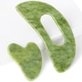 thumbnail image 1 of Juego de herramientas de masaje Gua Sha, tamaño grande, con mango, piedra de jade, 1 of 7