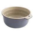 thumbnail image 3 of Food Strainer Vegetable Washing Drainage Basket Mixing Filter Use Thicken Material Sturdy Multifunctional Fruit Cleaning Basin for Noodles Large Violet, 3 of 9