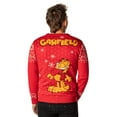thumbnail image 2 of Garfield Men's Odie and Garfield Christmas Ugly Sweater Button-Up Knit Cardigan, 2 of 7