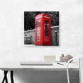 thumbnail image 2 of ARTCANVAS Red London England Telephone Kiosk Booth Canvas Art Print - Size: 18" x 18" (0.75" Deep), 2 of 9