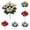 Multicolour, variant on Gold Artificial Poinsettia Flowers Bouquet 11.02 Inch, Faux Metallic Gold Poinsettia Bush with 4 Heads, Christmas Flowers for Home Xmas Tree Garden Indoor Outdoor Holiday Decor