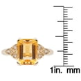 thumbnail image 3 of 10k Yellow Gold Vintage Style Genuine Emerald-cut Citrine and Diamond Ring, 3 of 5