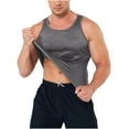 thumbnail image 4 of Sakmal Scoop Neck Tank Tops Men Under $5 Gray Gray Solid Stringer Muscle Camisole Mens Sleeveless Shirts, 4 of 7