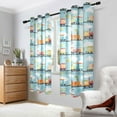 thumbnail image 2 of Yayeee Window Curtains Light Filtering 63"x52" Grommet Panel Pair Home Living Room Decor, Cartoon Train Pattern, 2 of 7