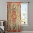 thumbnail image 4 of Red Blue Boho Sheer Curtains 54 Inches Long, Ehtnic Abstract Art Modern Geometric Light Filering Curtains, Breathable Simi Curtain Privacy Drapes for Kitchen Bathroom Nursery Small Window Treatment, 4 of 9