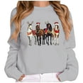 thumbnail image 2 of Funny Horses Christmas Sweatshirts for Women 2025 Long Sleeve Crewneck Cowgirl Holiday Graphic Sweatshirt Pullover Tops, 2 of 5