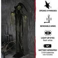 thumbnail image 4 of Haunted Hill Farm HHWITCH-16FLSA Sorcière Animatronique Taille Réelle, Décoration Intérieure/extérieure d'Halloween, Multi, 4 of 5