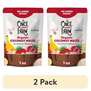 (2 pack) Once Upon a Farm Organic Coconut Melts, Strawberry Banana, 1oz Bag