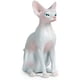 thumbnail image 2 of Paquete de 2 figuras de gato Sphynx, modelo de gato sin pelo de resina, estatua de gato sin pelo Sphynx para decoración del hogar, gris y rosa, 2 of 5