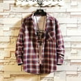 thumbnail image 3 of LEEYNEER Men‘s Long-Sleeve Flannel Shirts Classic Plaid Button Down Shacket Casual Loose Lightweight Fashion Shirt Jackets (Available in Big & Tall), 3 of 5