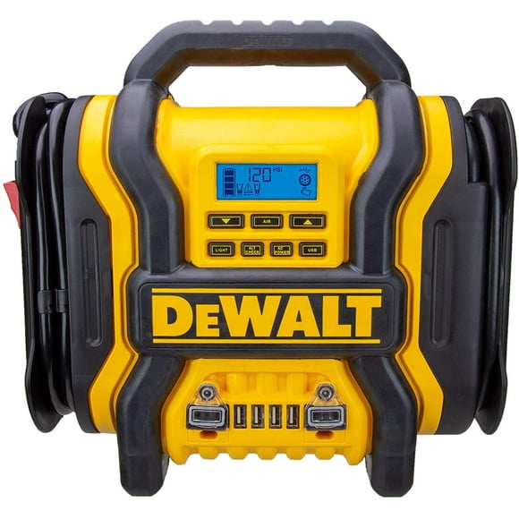 Dewalt DXAEPS14 1600 Peak Battery Amp 12V Automotive Jump Starter/Power Station with 500 Watt AC Power Inverter, 120 PSI Digital Compressor, and USB Power