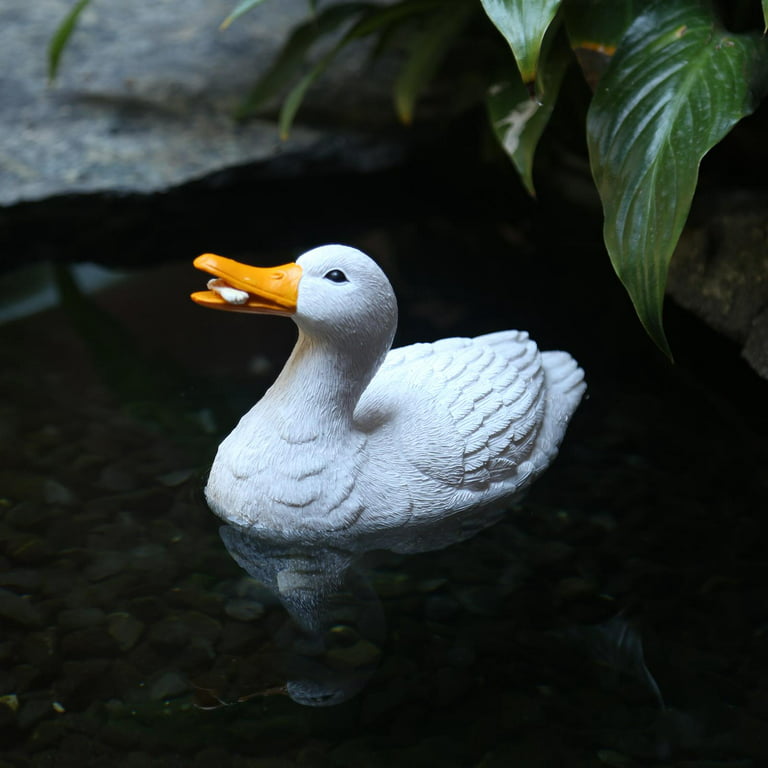 Floating Duck Ornaments Fairy Garden Statue Decoration Vivid Sculpture DIY  Accessories Animal Figurines for Pond Patio Pool Rockery Tabletop 
