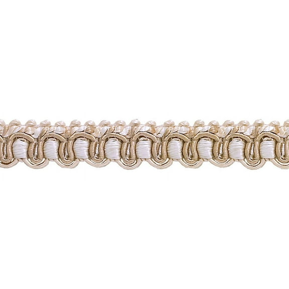 1/2" (1cm) Imperial Collection Gimp Braid Trim # 0050IG, White Sands #4001 (White Ivory, Cream Ivory, Light Beige) 27 Yards (82 ft/25m)