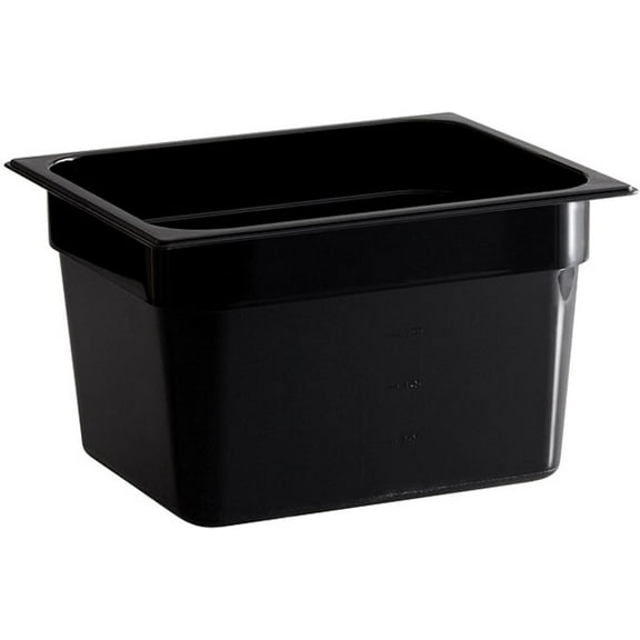 TrueCraftware- Half Size 8” Deep Food Pan Polycarbonate Black Color- Food Storage Containers Plastic Food Pan Restaurant Commercial Hotel Pans for Food Prep Fruits Vegetables Beans Corns