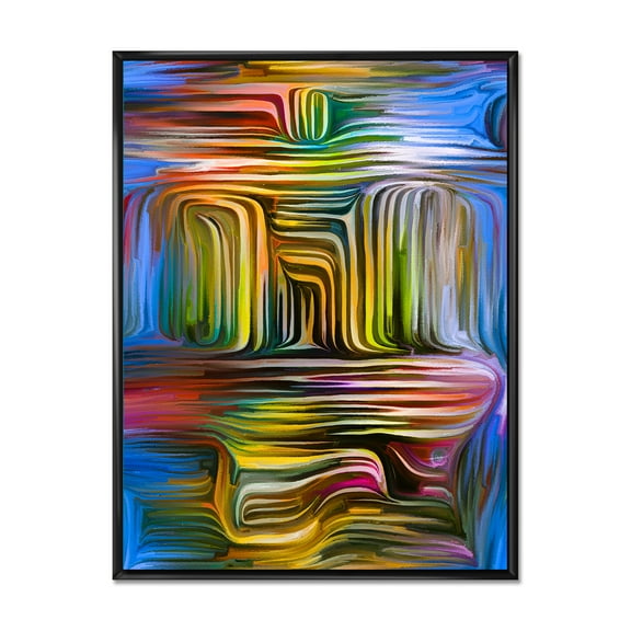 Designart 'Colour Spiral Fusion VIII' Modern Framed Canvas Wall Art Print