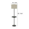 thumbnail image 5 of 62 Inch Metal Floor Lamp, Tray, Dimmer,  2 USB Ports, Bronze- Saltoro Sherpi, 5 of 5