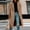 Yellow, variant on Women Winter Wool Blend Mid-Long Coat Notch Double-Breasted Lapel Jacket Outwear