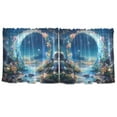 thumbnail image 7 of Yayeee Kitchen Curtains Tier Set of 2 Light Filtering 57"x24" Over Sink Window Panels, Floral Moon, 7 of 7